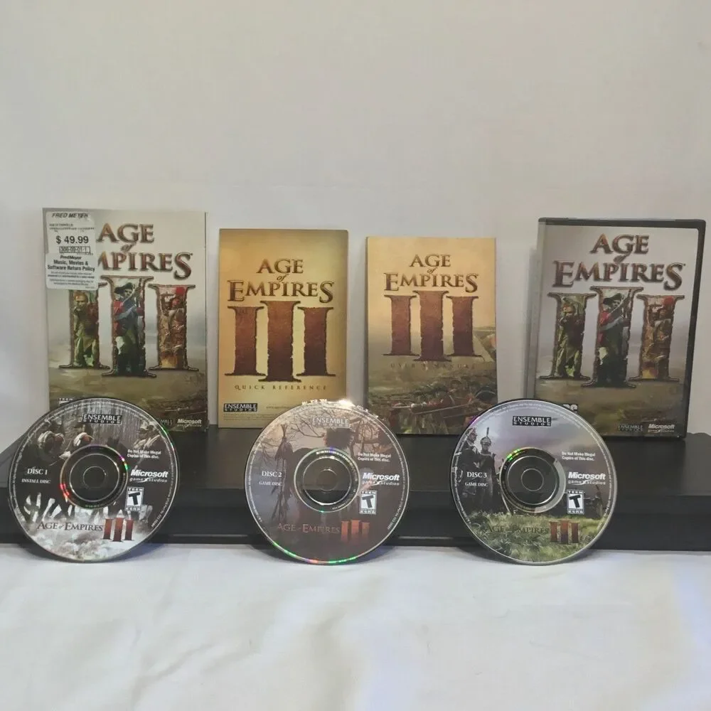 Age of Empires III PC Big Box Complete 3 Disc Microsoft 2005 CIB w/ Manual